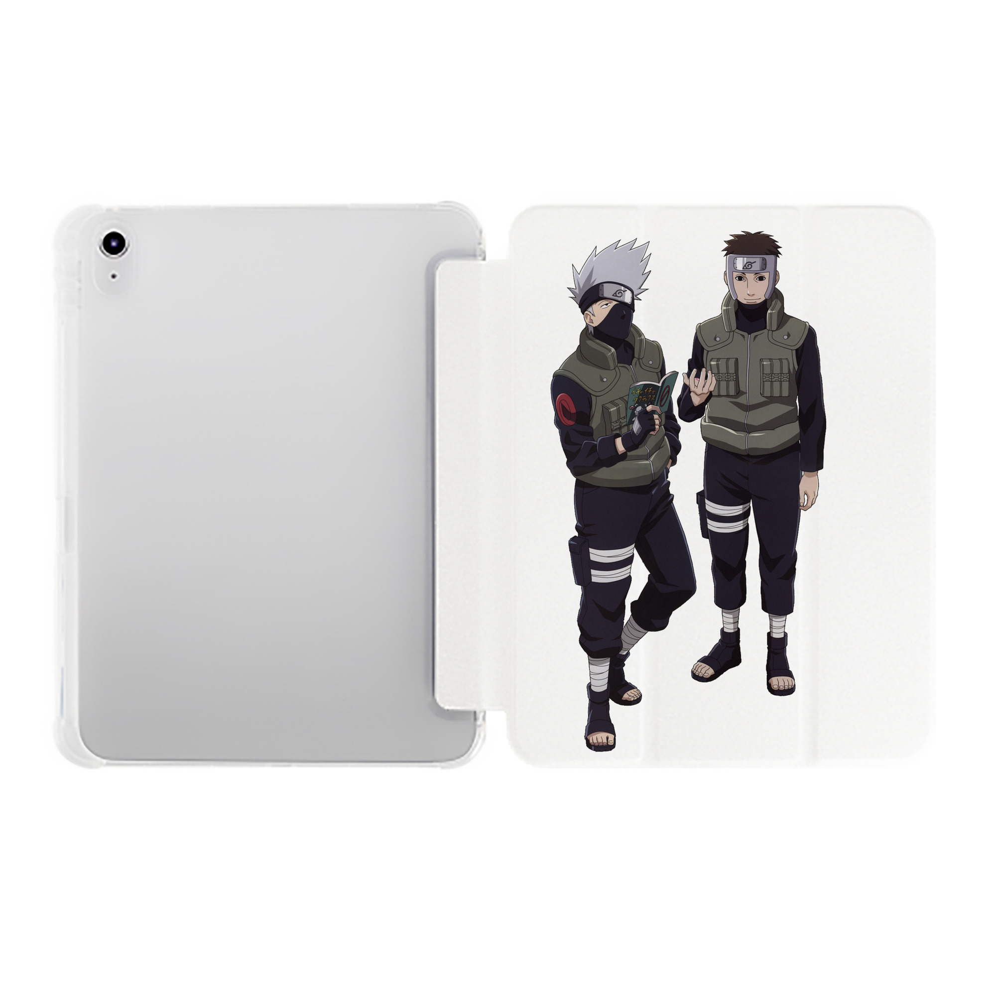 （画像用） NARUTO -ナルト- はたけ カカシ Hatake Kakashi IPad ケース ペン収納付き 三つ折りスタンド PUレザー×シリコン 対応機種9.5/10.5/10.9インチ